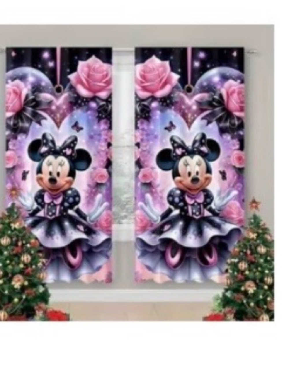 Minnie Mouse Pink & Purple Curtain Panels